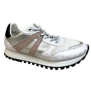Bugatti Sneaker Womens SUPER CUTE Streetwear Glam Feminine Silver size 7.5 EU 38